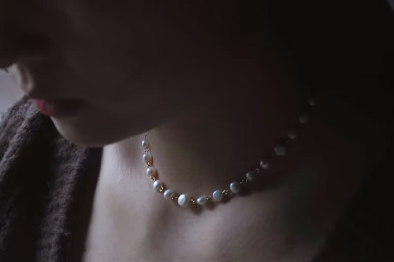 天然饅頭珍珠頸鏈