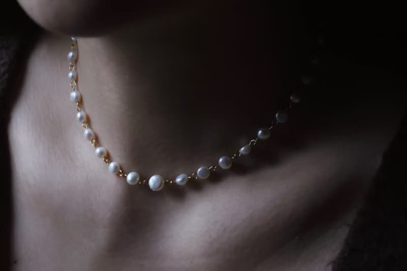 天然饅頭珍珠頸鏈