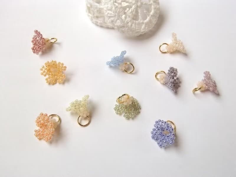 妖精の帽子 ドライフラワーカラー 10色セット　上品 洗練 繊細 レース 花 秋 カラフル シック グレイッシュカラー 花束 くす玉 薬玉 桜草 プリムラ 春