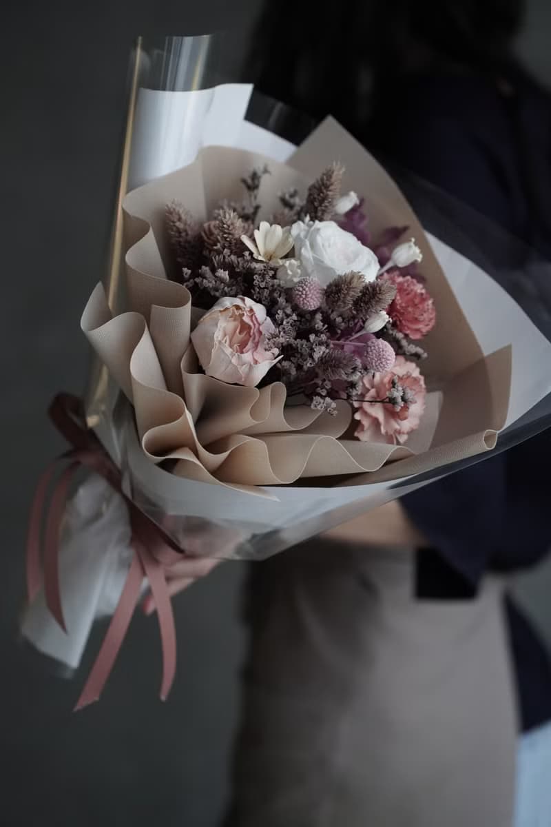 溫柔奶茶永生玫瑰花束
