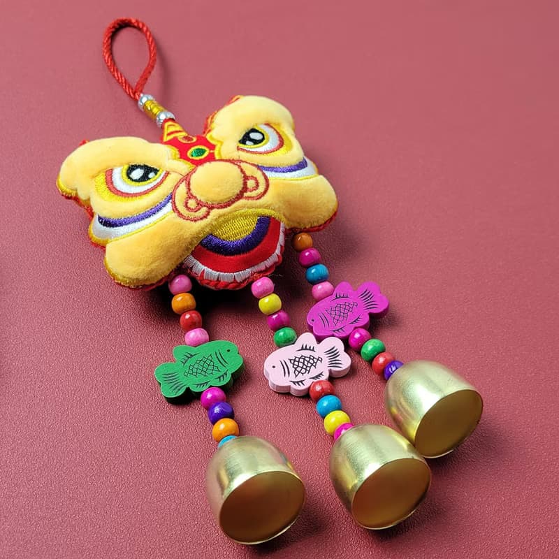 乾燥花米篩開運年獸流蘇掛飾-招財進寶款24cm