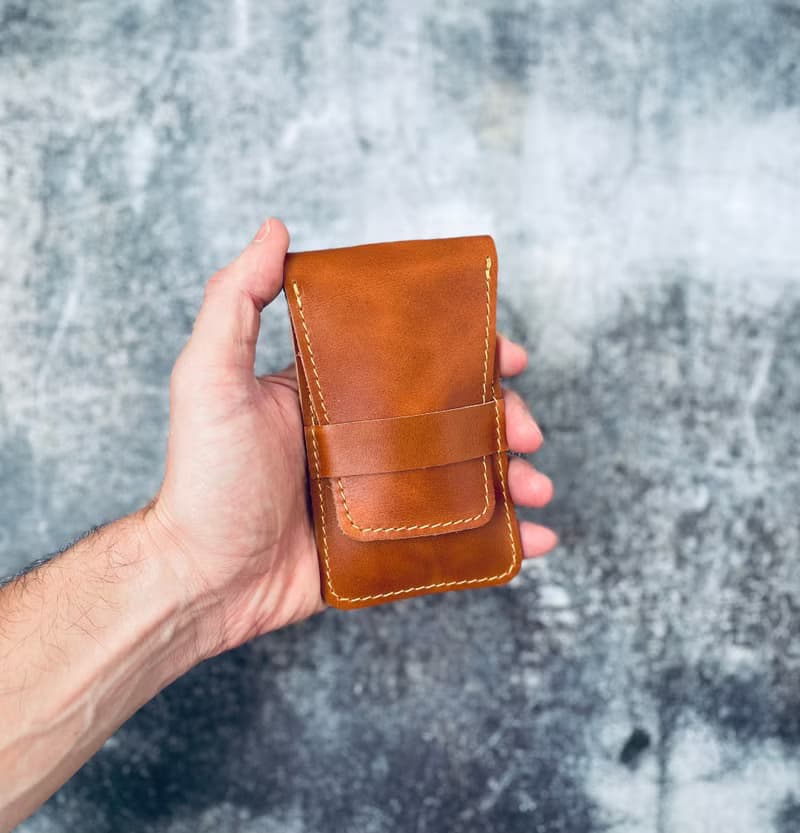 Leather watch pouch, watch storage, watch roll, watch case, watch box
