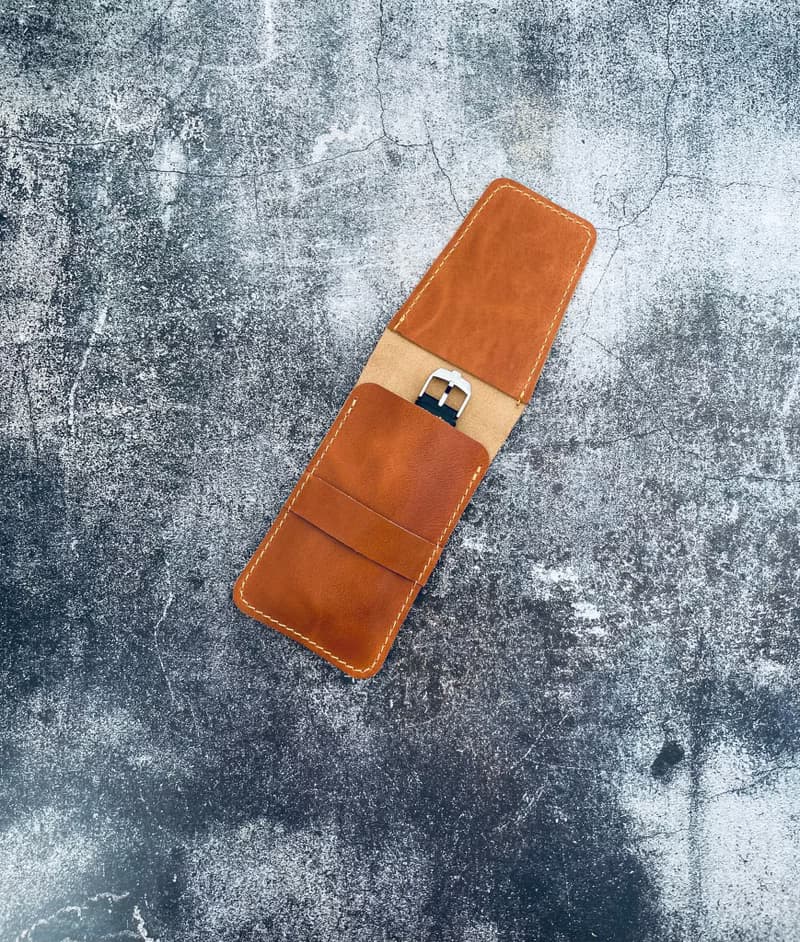 Leather watch pouch, watch storage, watch roll, watch case, watch box