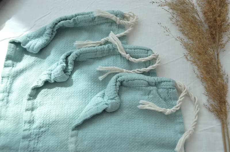 Zero waste waffle linen bag / Bags set / Reusable washable eco food storage