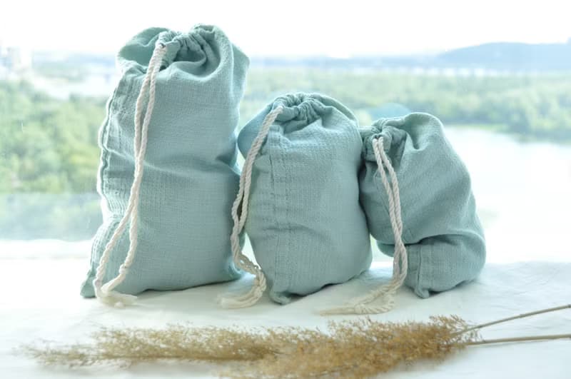 Zero waste waffle linen bag / Bags set / Reusable washable eco food storage