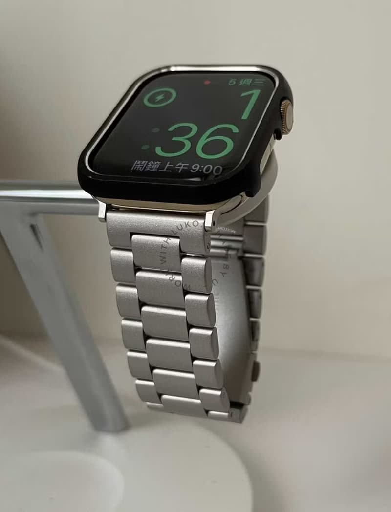 Apple Watch | 寬版復古不鏽鋼錶帶星光 鋼色 男款女款