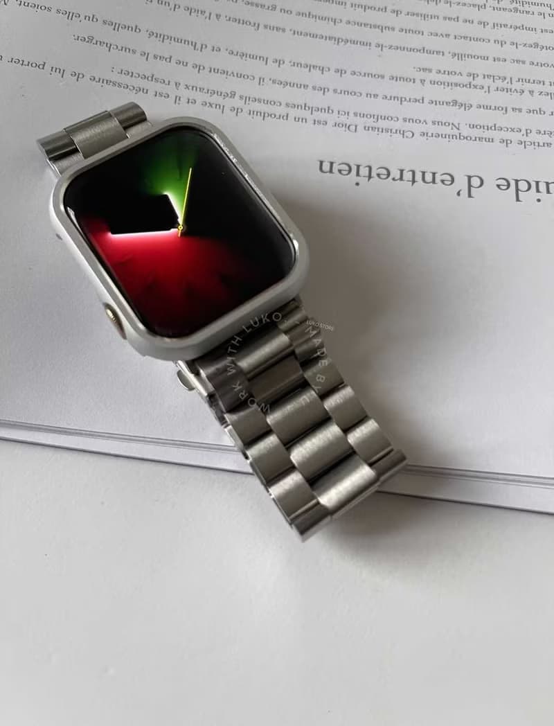 Apple Watch | 寬版復古不鏽鋼錶帶星光 鋼色 男款女款