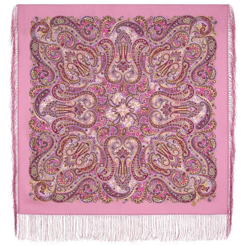 Authentic Pavlovo Posad Russian Shawl Scarf Soft 100% Wool 89x89 cm 2043-3