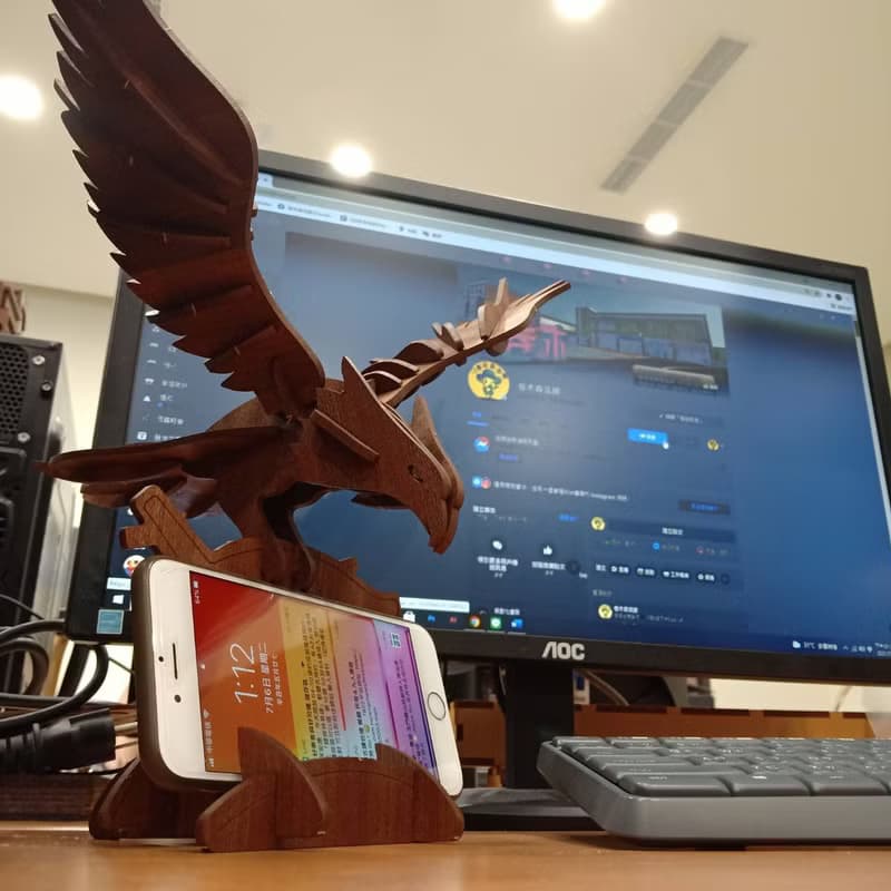 【手作DIY】 展翅高飛 翱翔飛鷹 老鷹造型 木質 名片座