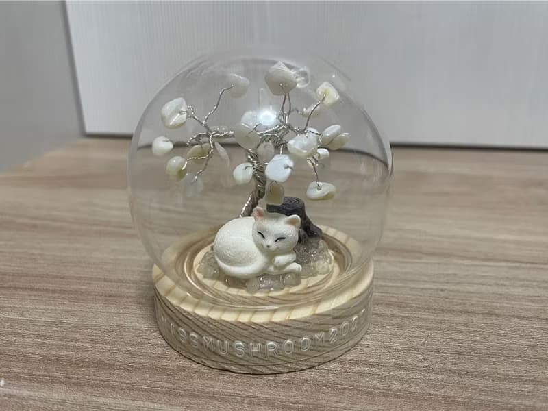 小白貓款訂製 | 水晶樹系列微景觀水晶球 | 可愛 | 居家擺飾