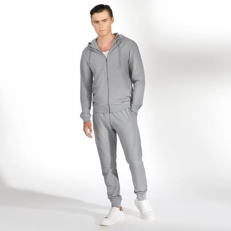 北歐極簡 - Zip Hoodie 經典拉鍊連帽外套 - 灰