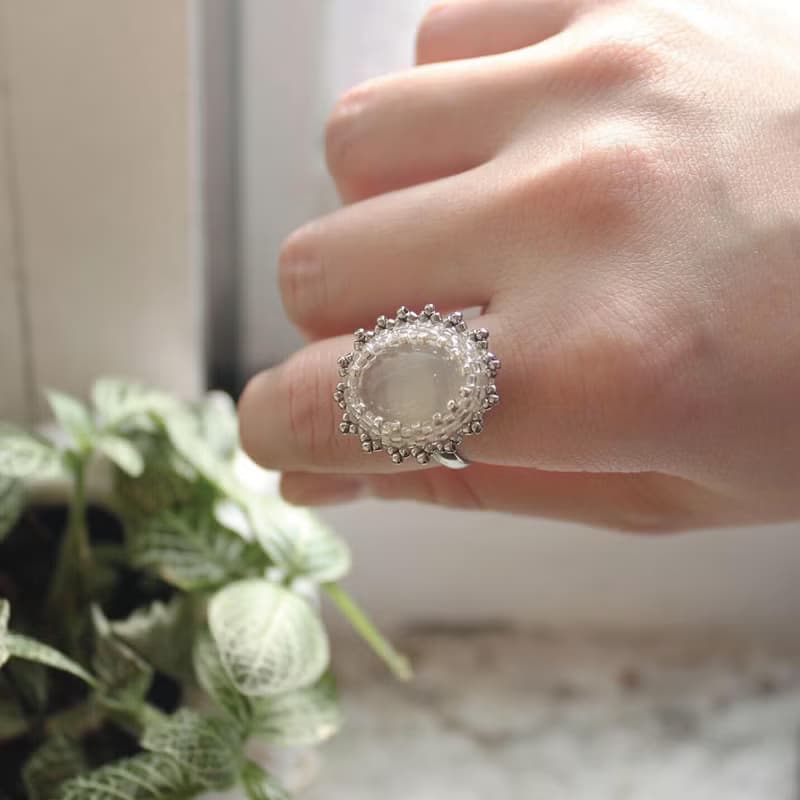 維多利亞系列 戒指 白瑪瑙 編織戒指 禮物