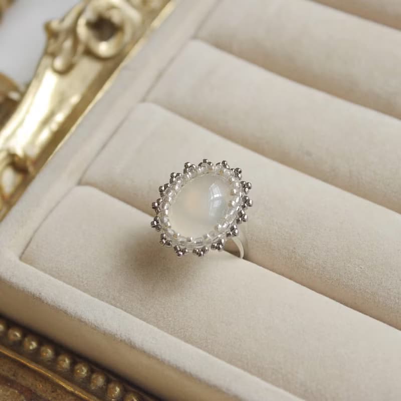 維多利亞系列 戒指 白瑪瑙 編織戒指 禮物