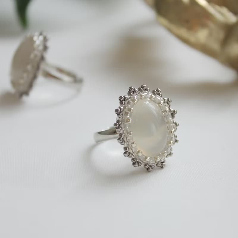 維多利亞系列 戒指 白瑪瑙 編織戒指 禮物