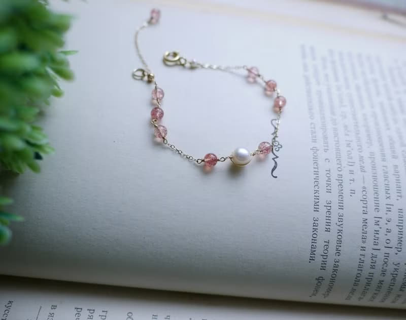 │14kgf輕珠寶│天然寶石珍珠手鍊一