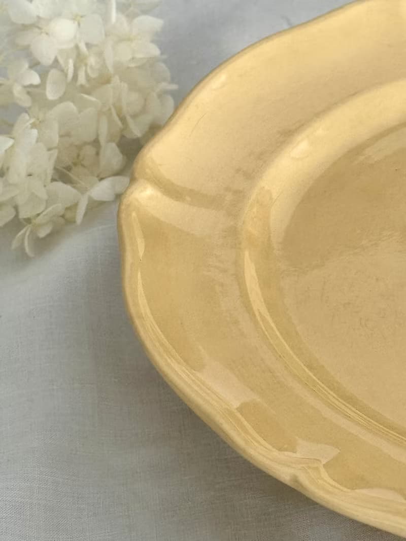 40728-稀有古董Villeroy & Boch波紋盤緣高腳盤 24cm