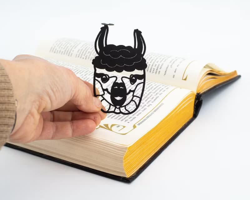Novelty Metal Bookmark Llama, Small Bookish Gift for Book Lovers
