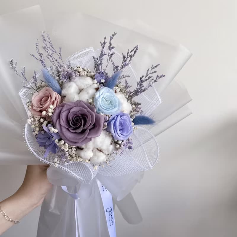 情人節花束 畢業花束 生日禮物 母親節花束 繽紛永生花 韓式綁花