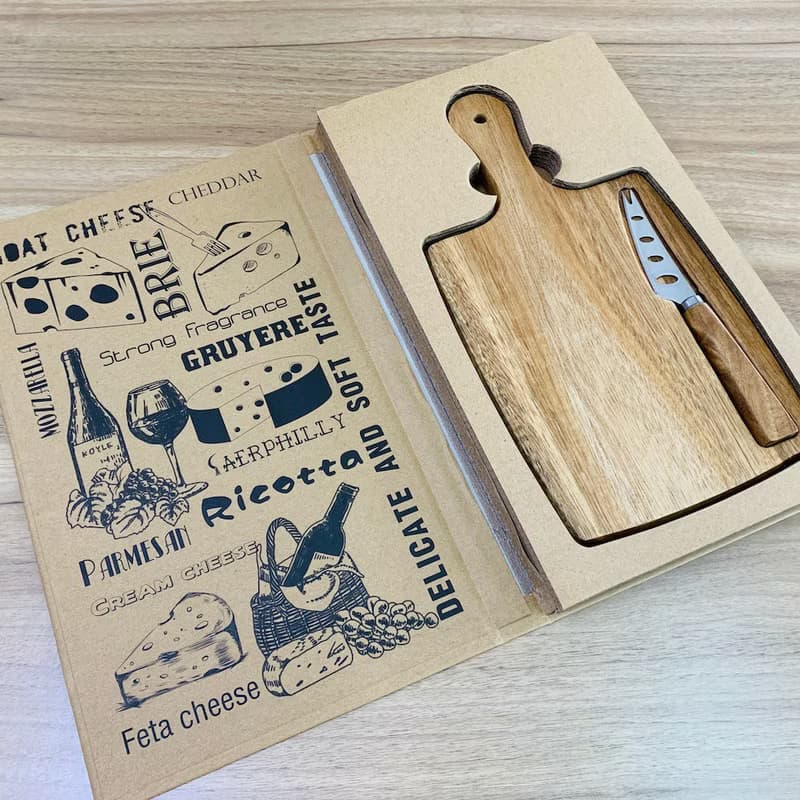 聖誕節交換禮物-LABOOS 樂舖迷你露營小砧板 起司板 附磁力水果刀