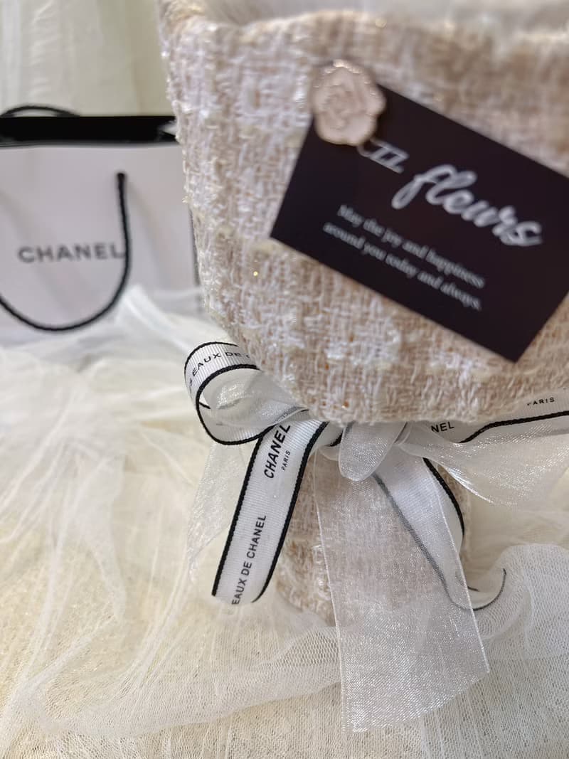 小香風永生花花束 情人節 生日禮物 求婚花束 香奈兒毛呢花束