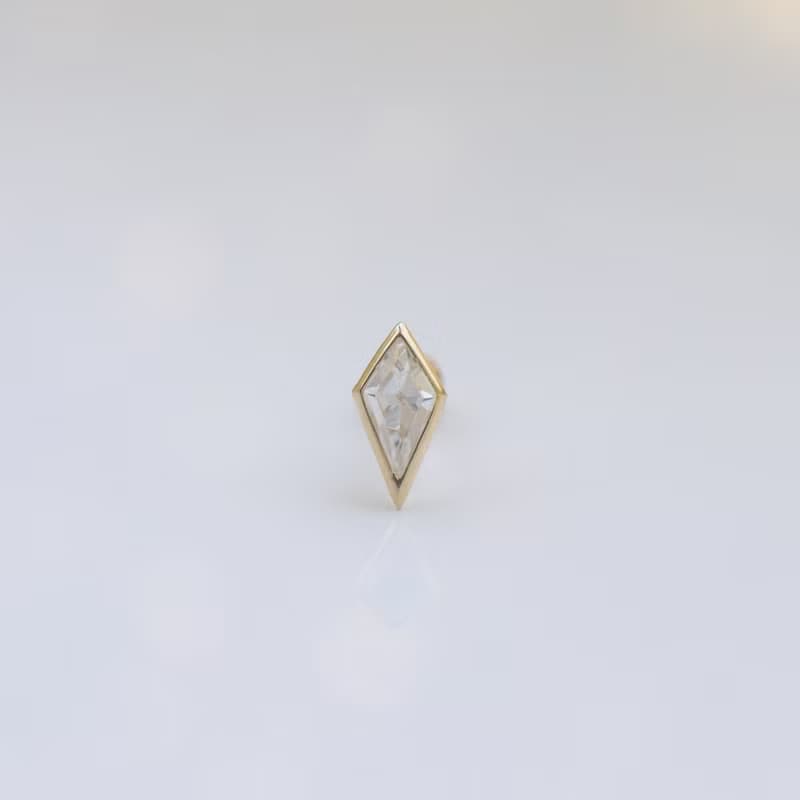 14K 菱形鑽鎖珠耳環(單個)耳骨 耳窩 不退色