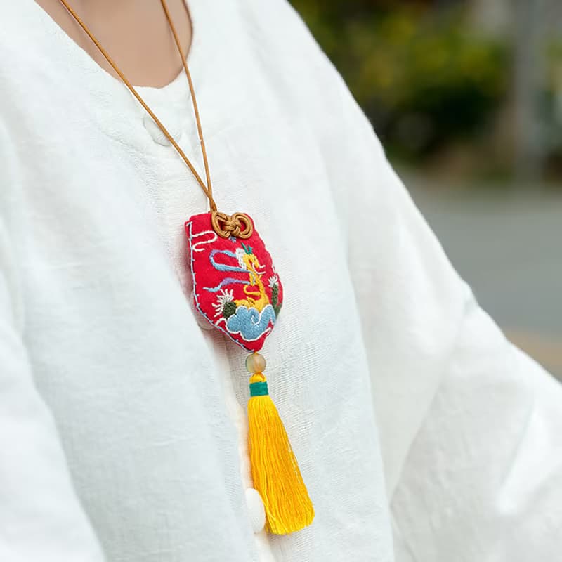 平安符手工刺繡diy資料包自繡初學護身符香囊送朋友