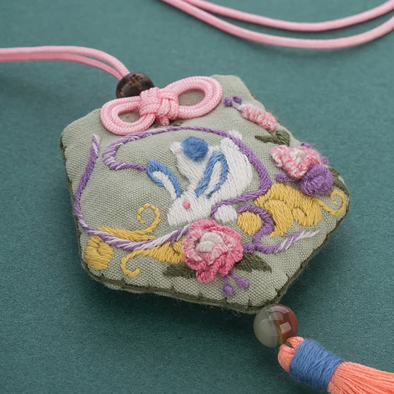 平安符手工刺繡diy資料包自繡初學護身符香囊送朋友