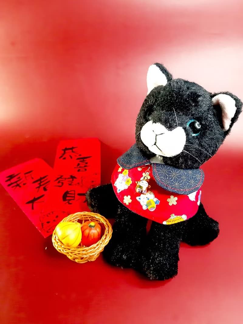 主僕放閃-萌寵招財系列-招財貓雙面領巾+布紅包袋