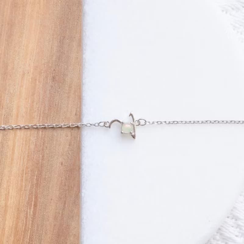 天然石925純銀英文字母水晶手鍊 V