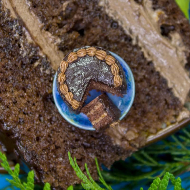 【數位】TUTORIAL Miniature chocolate cake Prague with polymer clay | PDF + video