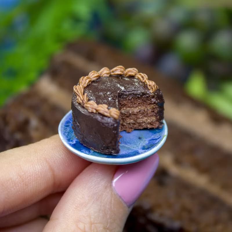 【數位】TUTORIAL Miniature chocolate cake Prague with polymer clay | PDF + video