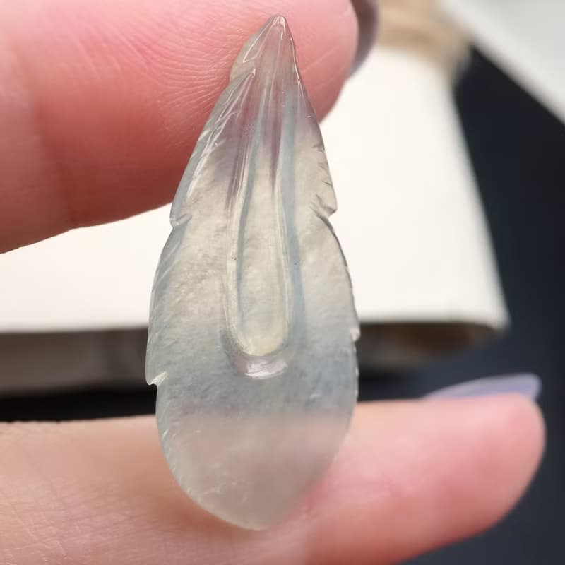 冰種翡翠羽毛 | 天然緬甸A貨翡翠 | 送禮