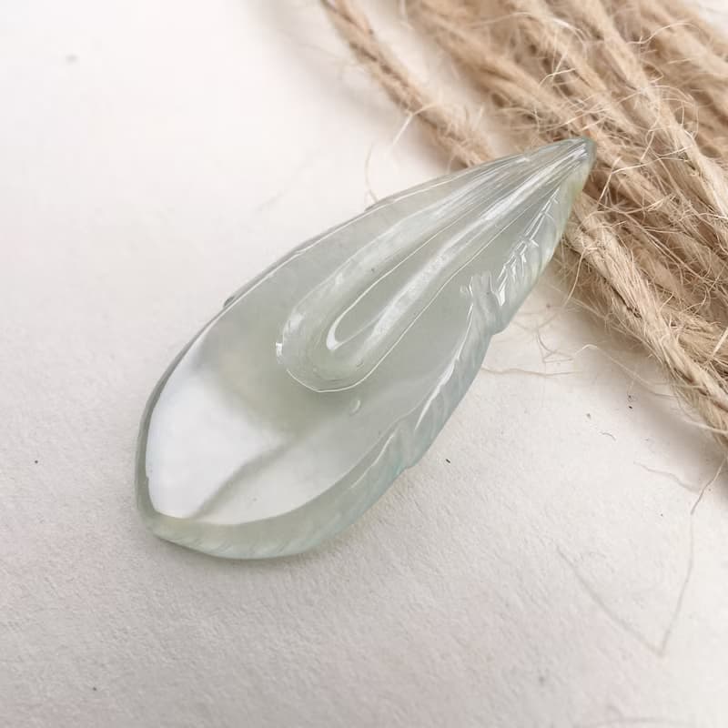 冰種翡翠羽毛 | 天然緬甸A貨翡翠 | 送禮