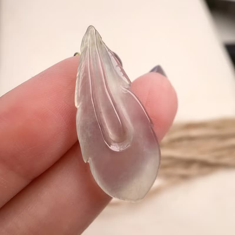 冰種翡翠羽毛 | 天然緬甸A貨翡翠 | 送禮