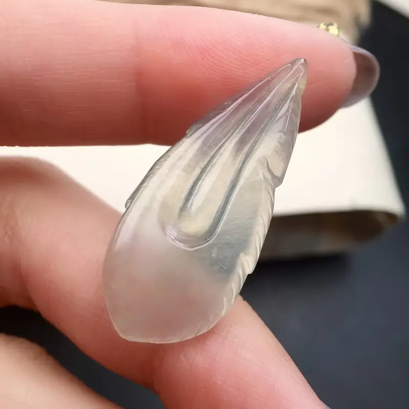 冰種翡翠羽毛 | 天然緬甸A貨翡翠 | 送禮