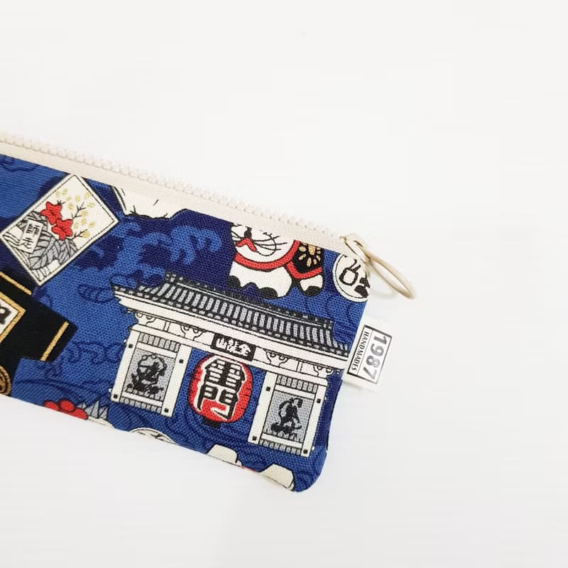 【日式圖騰-藍】 餐具袋 環保 筆袋 刷具袋 交換禮物