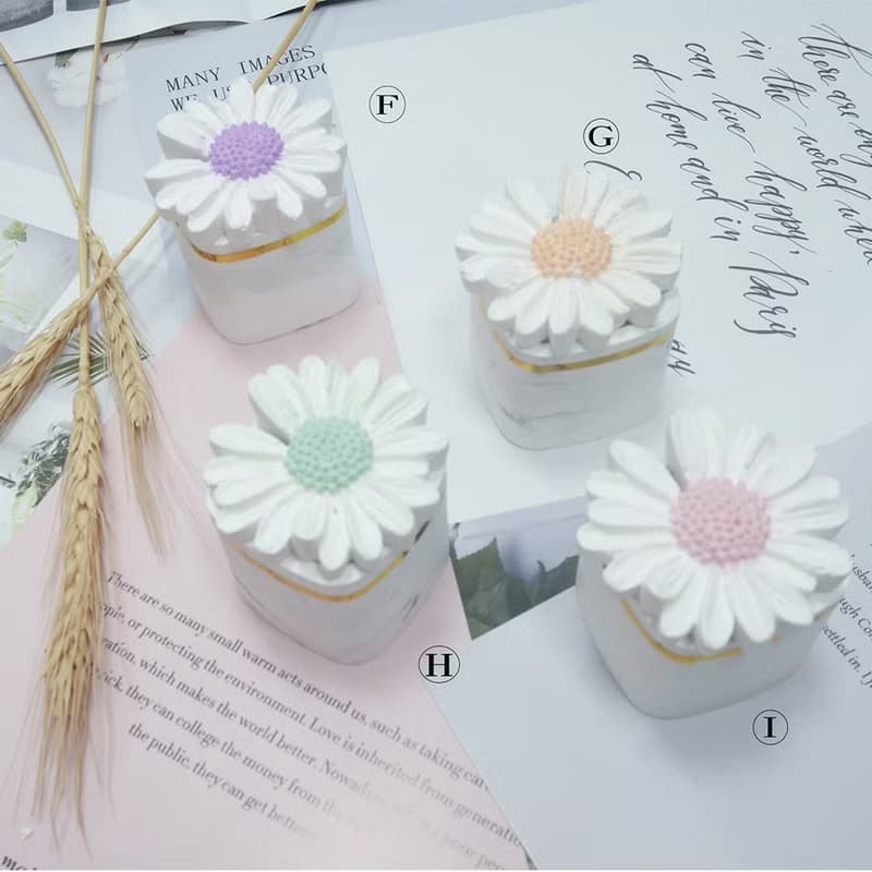 QIDINA 1入 台灣手工 除濕除臭防霉小雛菊盆珪藻土擴香 畢業禮物