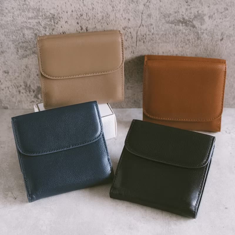 【禮盒】真皮簡約迷你短夾 X0081 黑