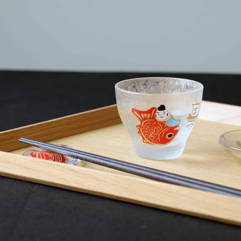 90cc【日本ADERIA】人氣吉祥物 紅鯛 招福杯