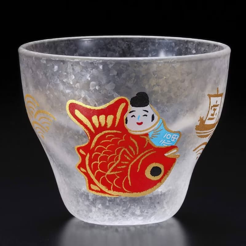 90cc【日本ADERIA】人氣吉祥物 紅鯛 招福杯