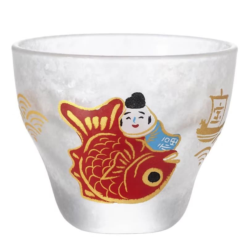 90cc【日本ADERIA】人氣吉祥物 紅鯛 招福杯