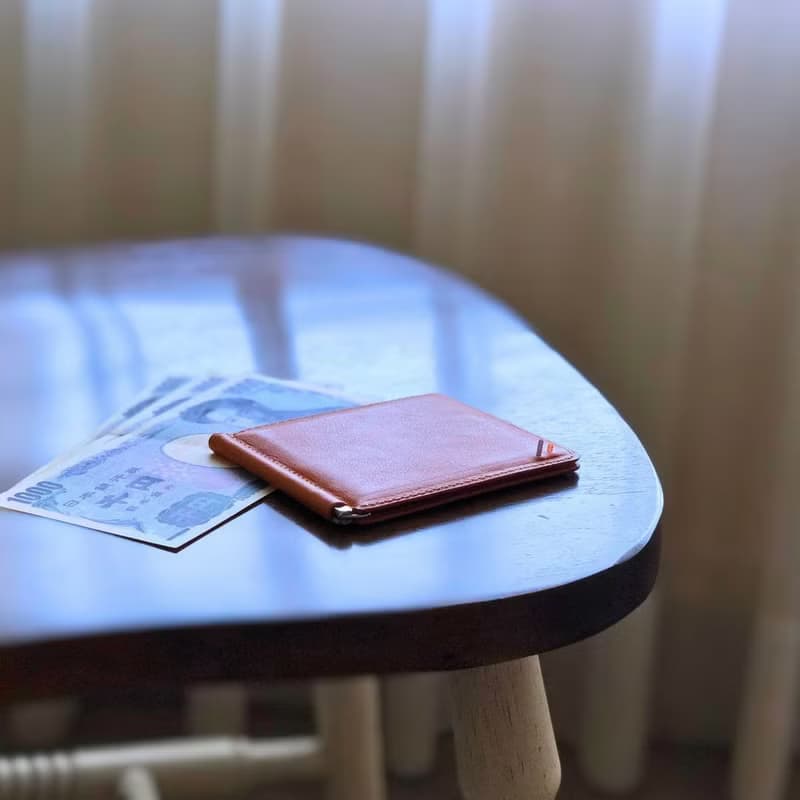 日本製【DUALLINE *純* 紙鈔夾短夾】革職人 錢夾銀包 鈔票夾