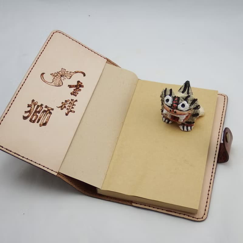 吉祥獅-皮革筆記本手帳書札書衣(加贈皮書籤)