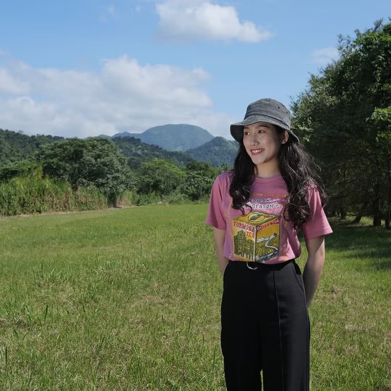 復古T-Shirt-臺灣茶(莓紅色)　男女同款　台灣茶