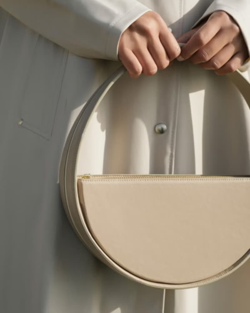 Re One Bag 玉米基純素皮革 手提包 圓包 米色