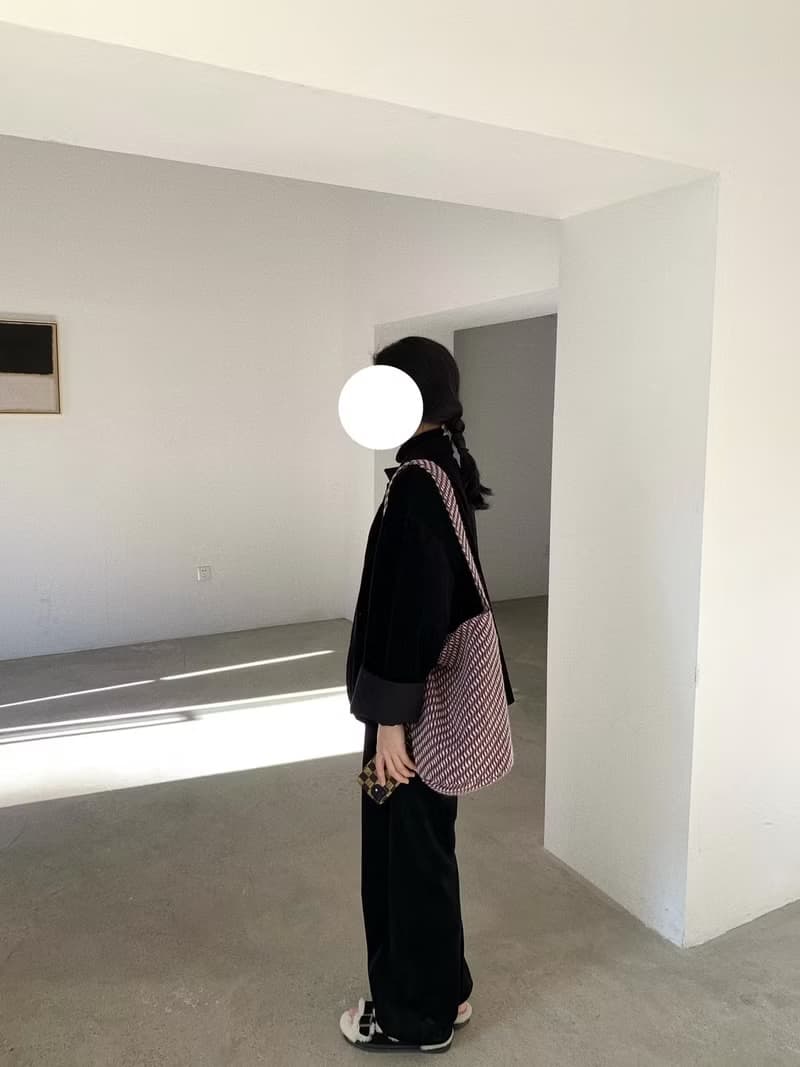 復古千層酥斜紋羊毛 大容量腋下水桶包