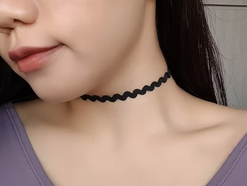 基礎 黑色波浪choker 短項鍊 極簡美式風