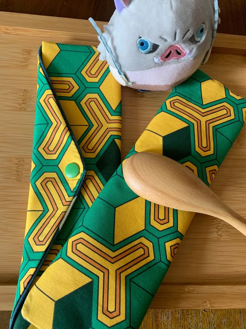 文青風環保純棉筷袋  鬼滅 和服 日本 潮物 收納 手作餐具袋 禮物