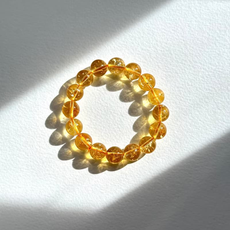 【天蠍射手座|11月誕生石】黃水晶純珠手鏈 主聚財偏財 智慧 自信