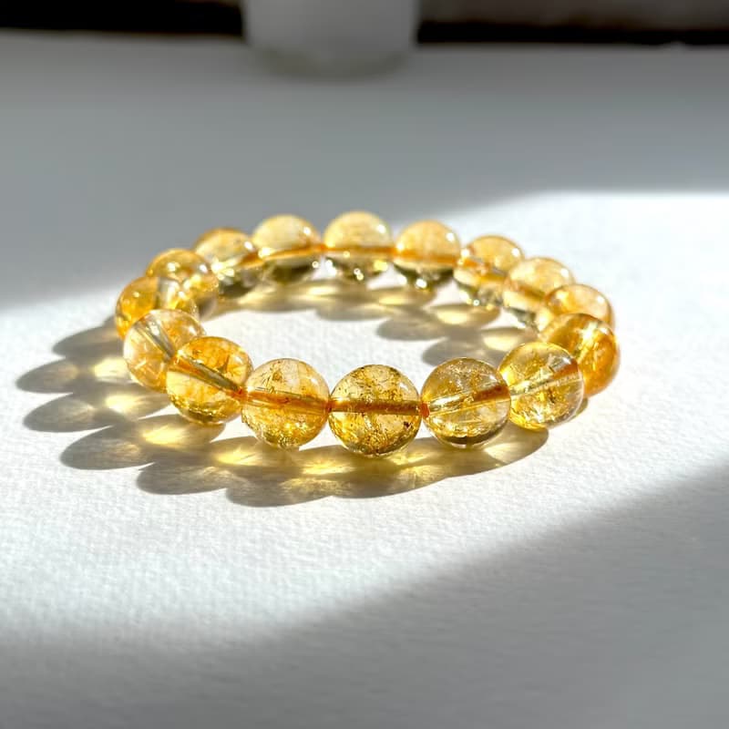 【天蠍射手座|11月誕生石】黃水晶純珠手鏈 主聚財偏財 智慧 自信